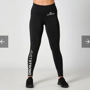 Just Strong Jet Black Gym Leggings ?.